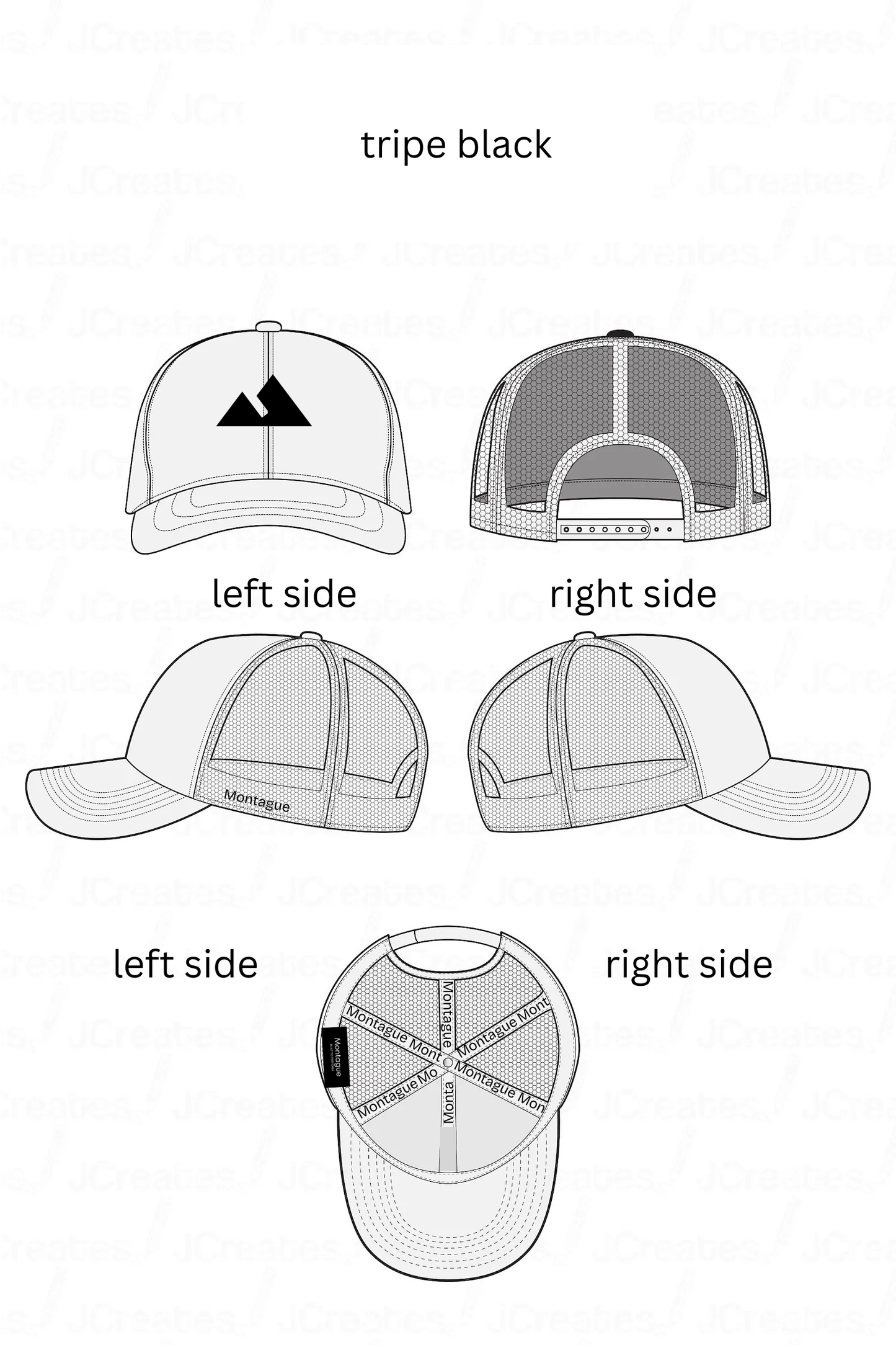 MIXED CONTRAST CAP TRIPLE BLACK