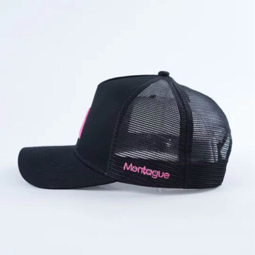 MIXED CONTRAST CAP BLACK AND PINK