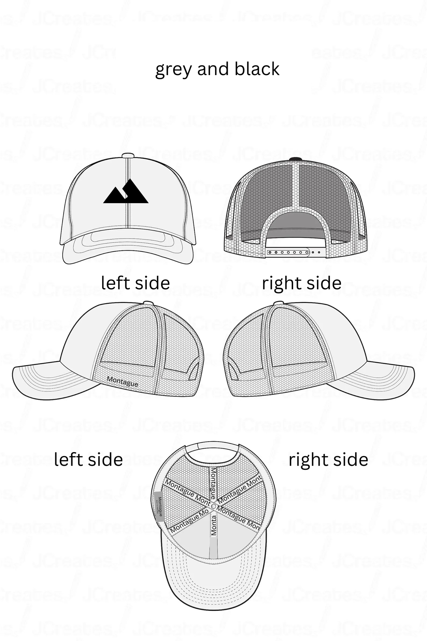 MIXED CONTRAST CAP NERDO GREY AND BLACK